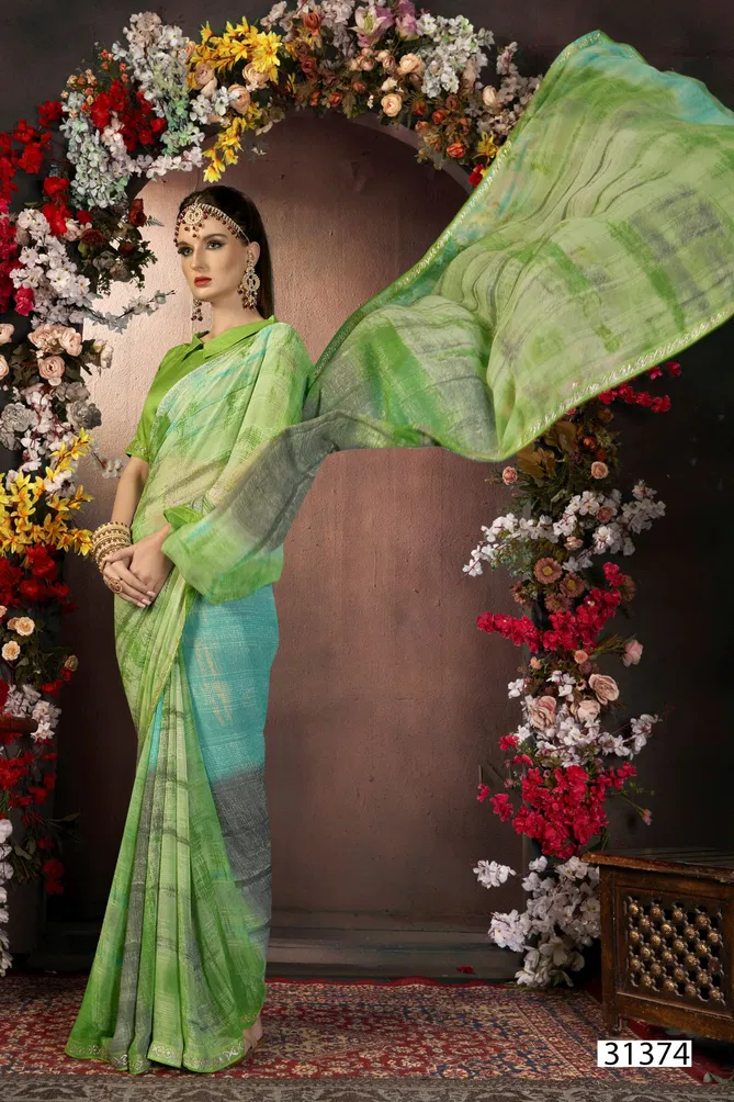 Arnika Vol 10 By Vallabhi Georgette Abstract Printed Saree Exporters In India